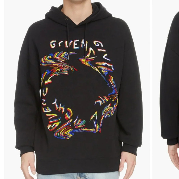 Givenchy Beaded Distorted Logo Hoodie Size XL EUC - Picture 1 of 8